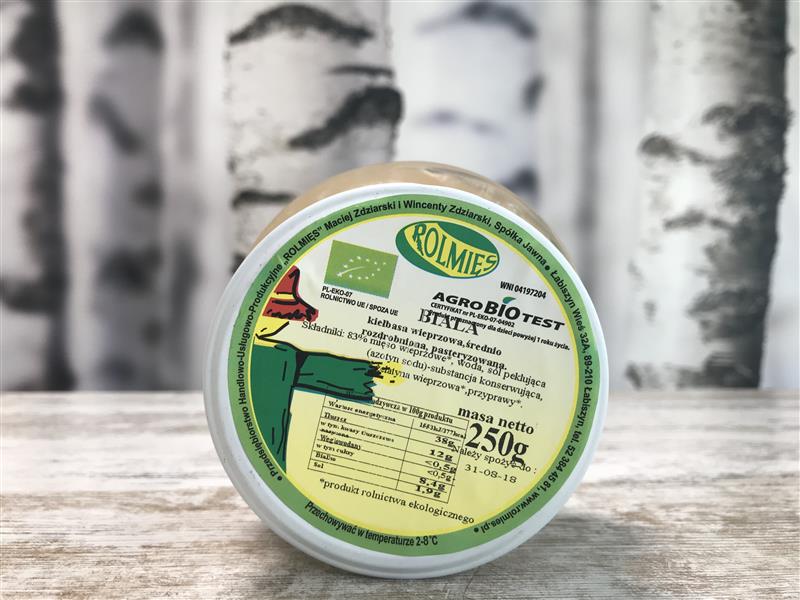 Biała kiełbasa w słoiku BIO 250g Rolmięs